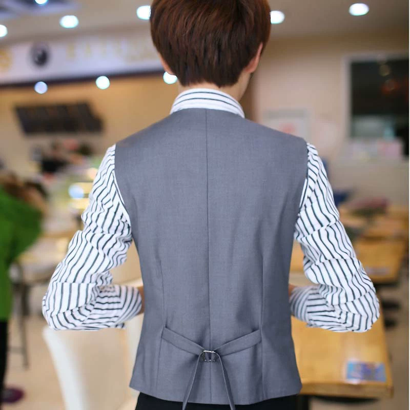 Осенний жилет, костюм для отдыха, slim fit, V-образный вырез