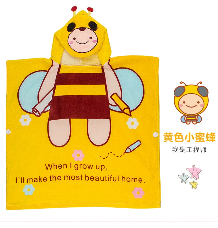Spring cartoon children's bathrobe for men and women, pijama, Korean style, wholesale