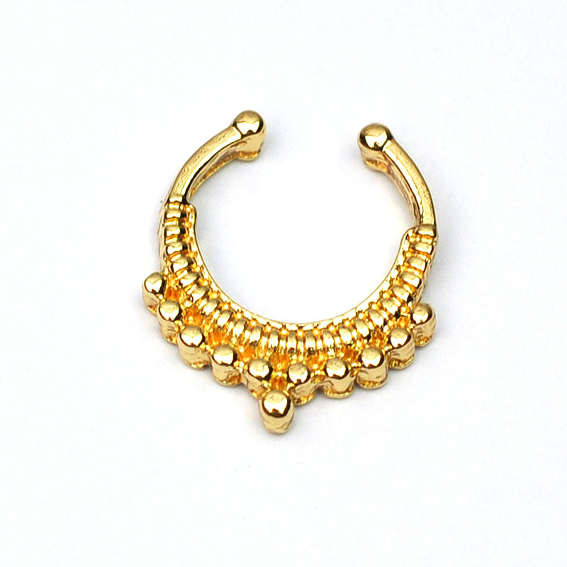 Wholesale Body Piercing Jewelry Fake Gold-plated Alloy Nose Ring display picture 1