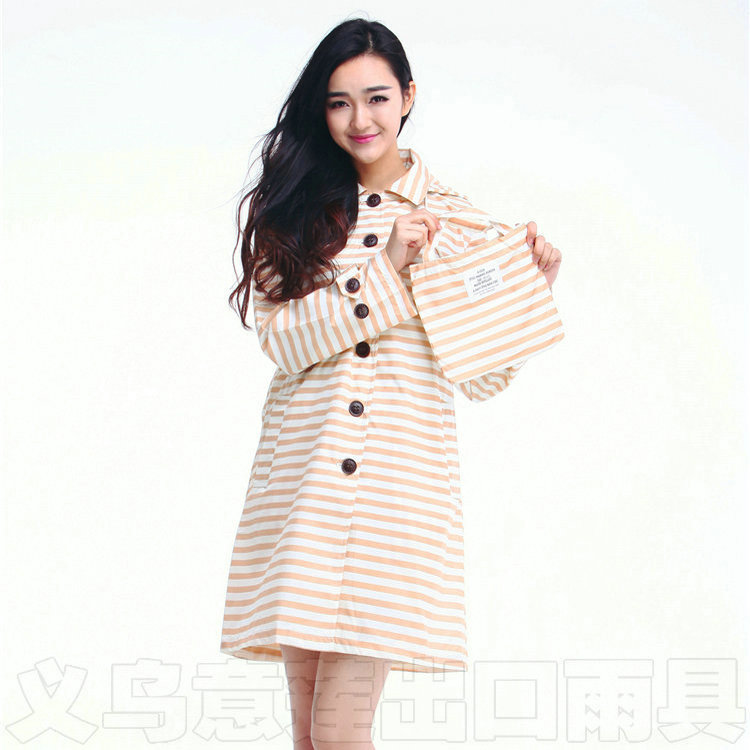 Export foreign trade Taiwan striped cute South Korea fashion outdoor personality female adult adult windbreaker raincoat poncho