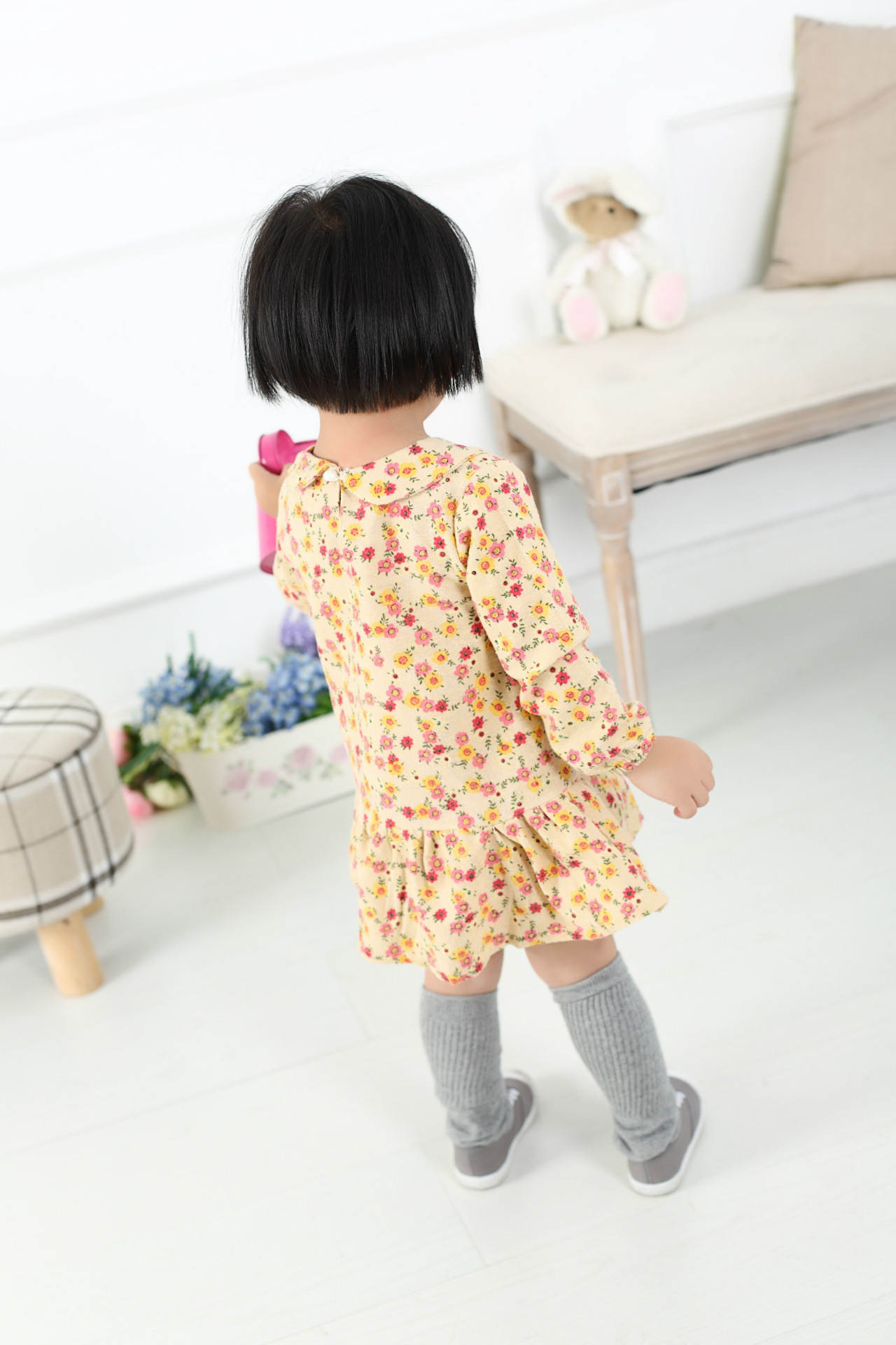 Chemise fille à manche longue en lin - Ref 2087243 Image 8