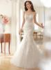 Foreign trade European American new high round collar fishtail repair buttocks Sexy Wedding Lace and foreign trade