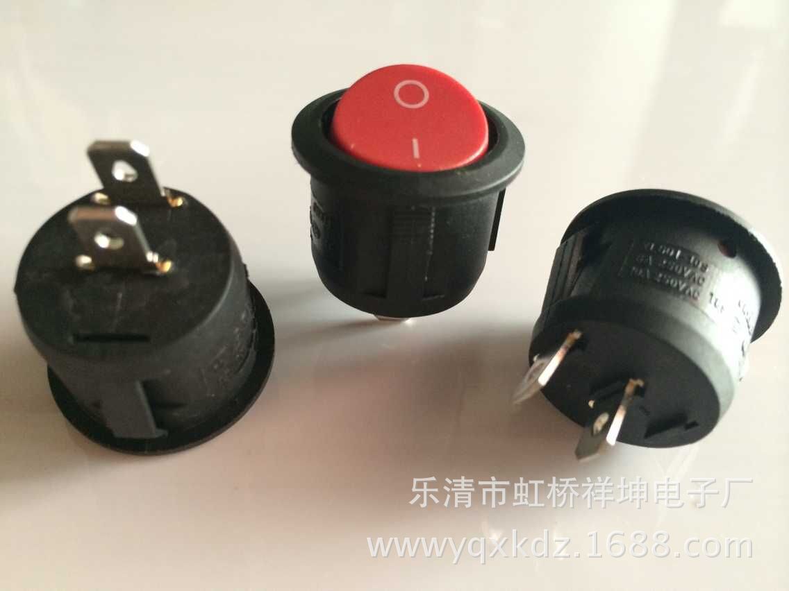 厂家直销船型开关KCD2圆形圆形带灯不带灯二脚三脚二档翘班开关