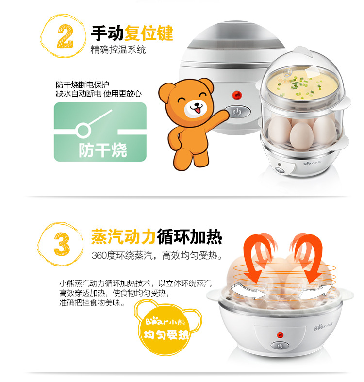 The ZDQ2151 multi function mini stainless steel double boiled egg egg egg machine automatic power-off7