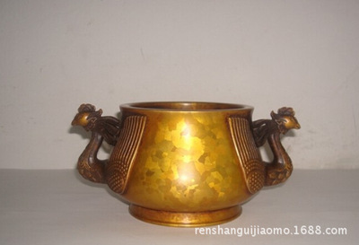 龙泉青瓷陶瓷佛具模具 仿古纯铜盖薰香炉香炉模具|ru