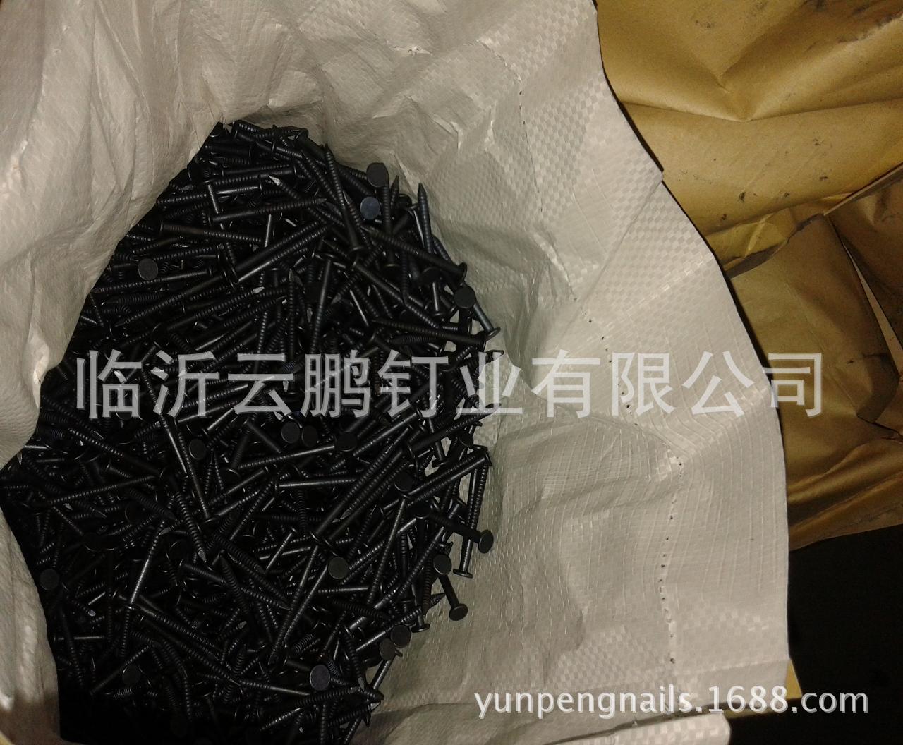 专业生产环纹搓丝钉 规格型号3mmx50mm  表面煮黑色 帽圆正