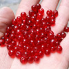 Red glossy round beads, accessory, crystal, wholesale, ice imitation