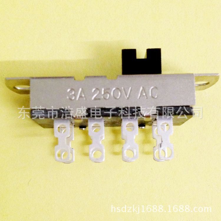 厂家生产3A大功率拨动开关SS23L04G6凹槽型柄 三档 42*14滑动开关