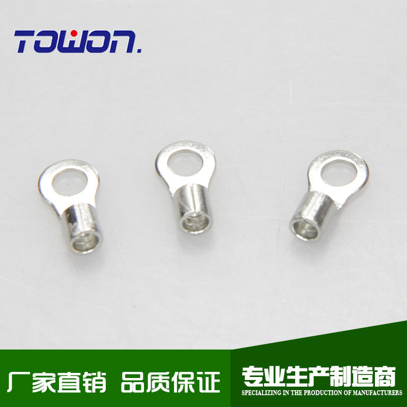 柳市厂家直销圆形裸端头RNB3.5-5S 镀锡圆形裸端子 铜鼻子