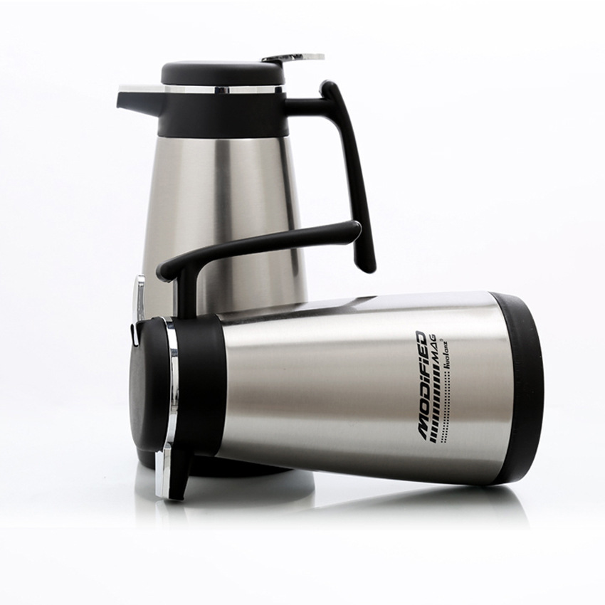 厂家直销双层不锈钢保温咖啡壶专业定制广告礼品大容量水壶印logo|ru