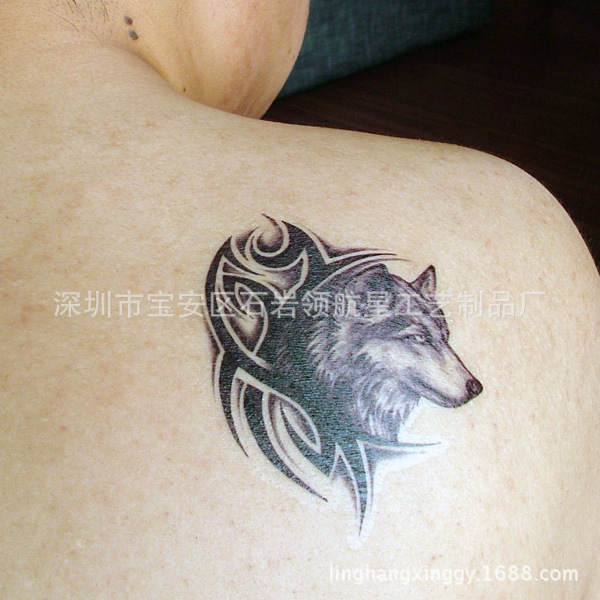 Waterproof oversized flower arm tattoo body painting simulation beautiful picture wolf head tattoo sticker factory wholesale direct sales