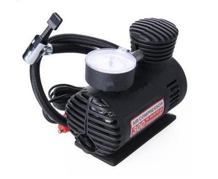 300PSI 12V车载充气泵 汽车打气泵 塑料迷你打气机 车用充气机