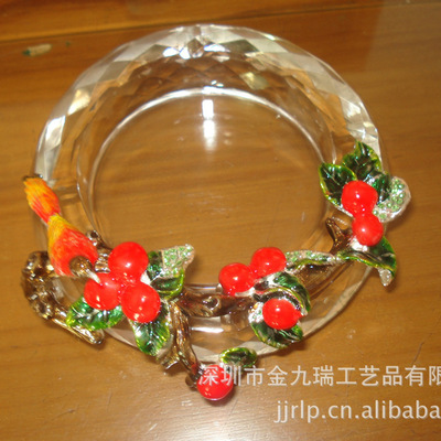 火爆热销金九瑞事事如意烟缸 珐琅彩水晶烟缸 家居办公水晶烟缸|ms