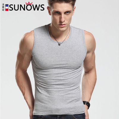 new pattern man Broad shoulders Cotton vest Sleeveless ventilation Bodybuilding motion Elastic force waistcoat Men's vest wholesale