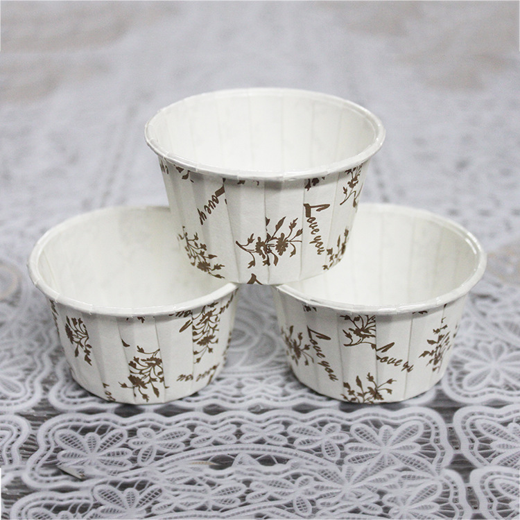 厂家 4435耐高温卷口马芬杯 淋膜纸杯 折叠蛋奶酥烘焙纸杯