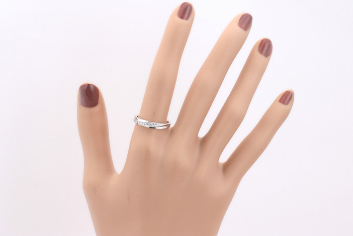 Fashion Waves Copper Plating Inlay Zircon Rings 1 Piece
