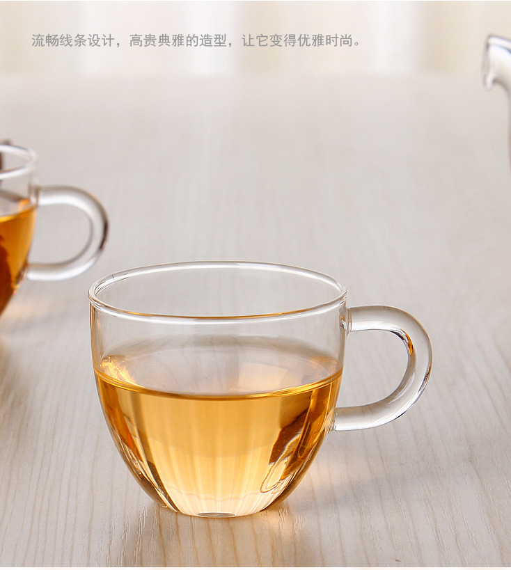 厂家批发玻璃茶具 玻璃杯，玻璃茶具，耐热玻璃把杯 品杯 咖啡杯|ru