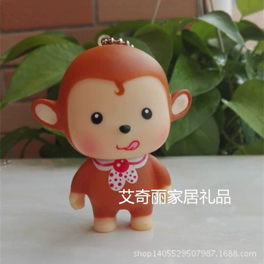Keychain Doll Aiqili Cute Monkey Pendant, 7 cm, rotating head
