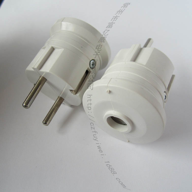 欧规插头 欧规两极装配式接线电源插头