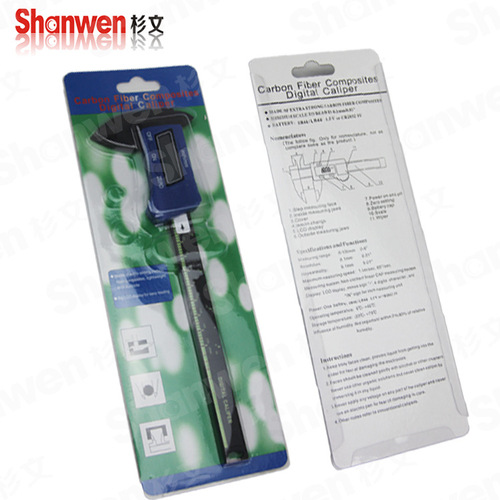 Factory direct sales plastic carbon fiber electronic digital display vernier caliper 0-150mm resolution: 0.1mm blue