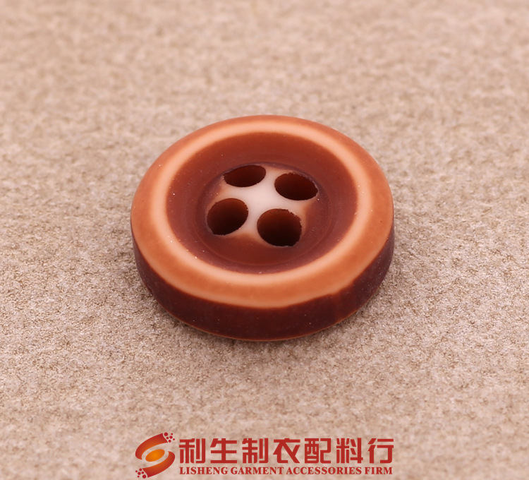 Lisheng spot 11.5mm Brown round edge shirt sweater button screen washed old resin button