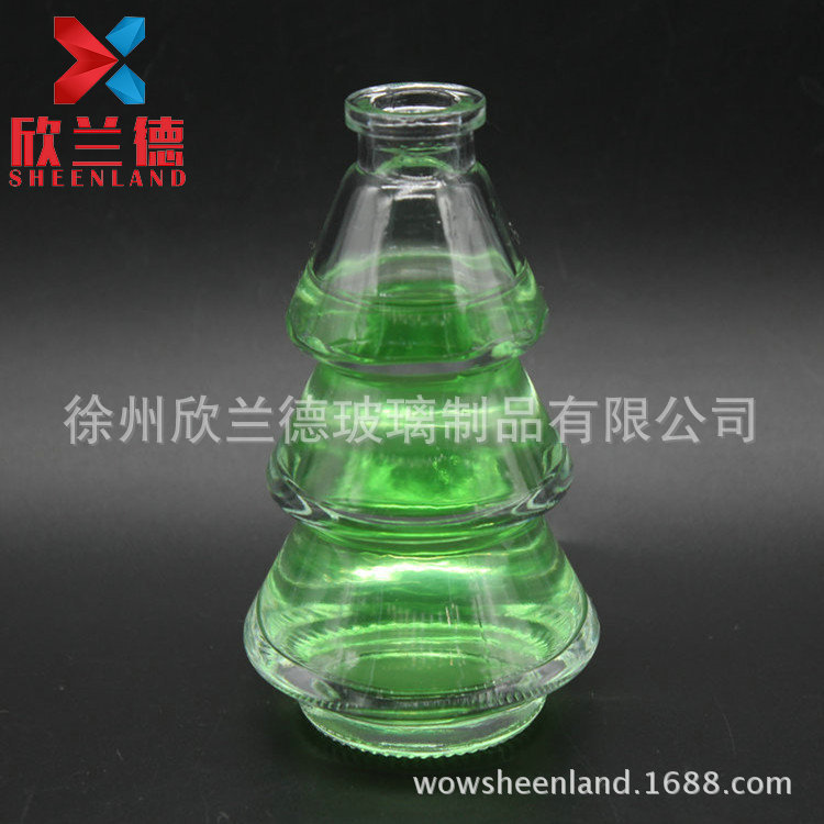热销 100ML玻璃香薰瓶 卡口圣诞树玻璃瓶