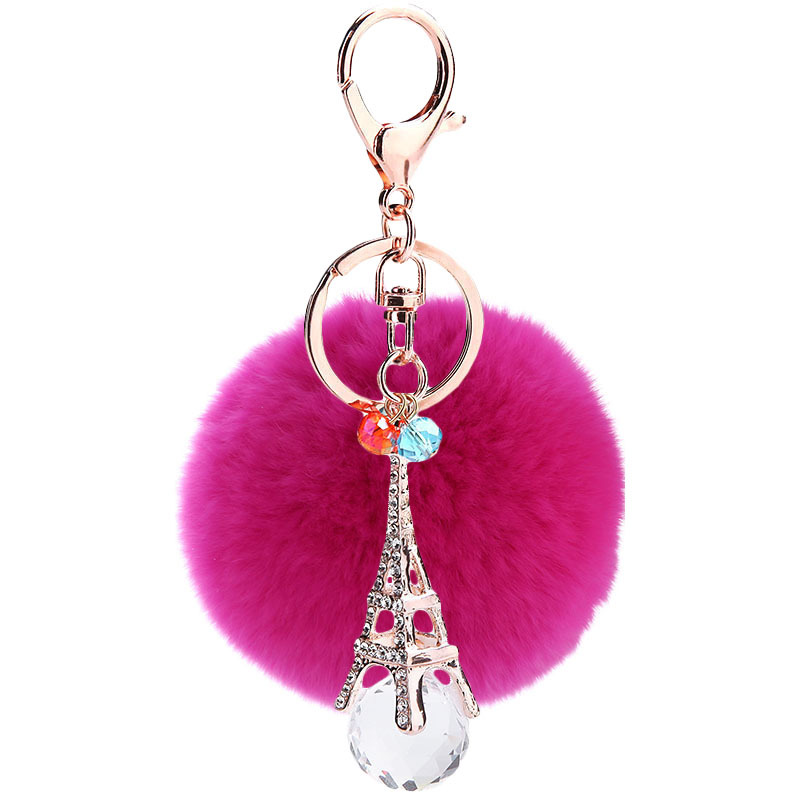 New Diamond-studded Cute Eiffel Tower Crystal Diamond Ball Bag Pendant Keychain display picture 5