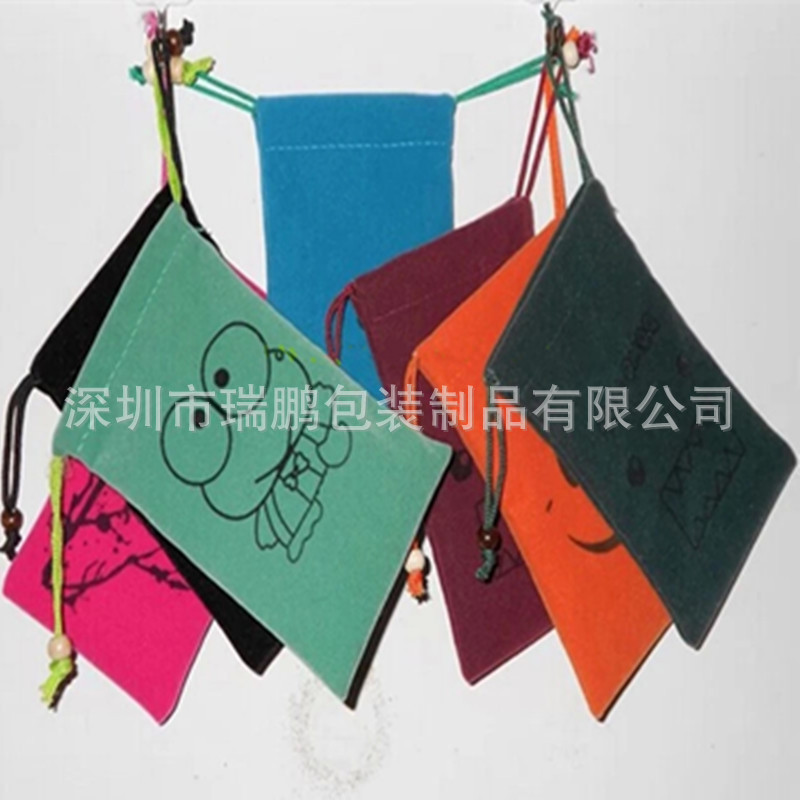 供应 束口絨袋 移动电源绒布袋 充电宝袋子 深圳厂家批发定做