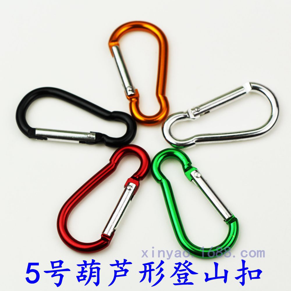 Manufactor supply superior quality 4.0x47mm5 Gourd-shaped Carabiner aluminium alloy colour Small hanging buckle Kettle buckle