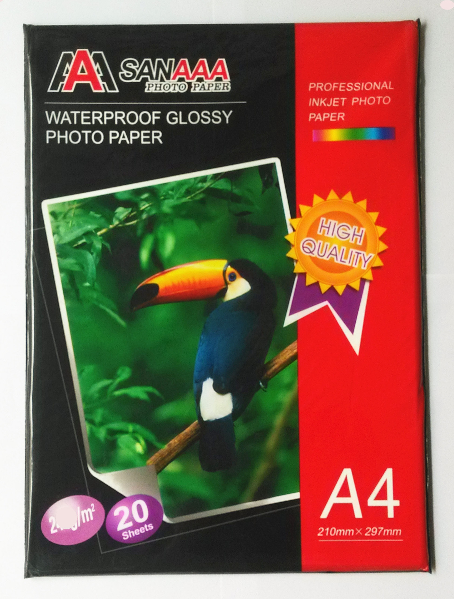 Oferta especial al por mayor 200g bolsa de color resaltar papel fotográfico impermeable papel fotográfico impresión de inyección de tinta papel fotográfico