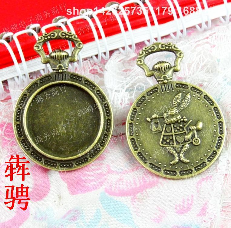 A2804 古青 6.2克 复古底托 DIY饰品配件 内入正圆20MM 30个/包