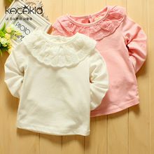清仓特价春秋童装 宝宝打底衫花边领短袖韩版甜美棉T恤上衣