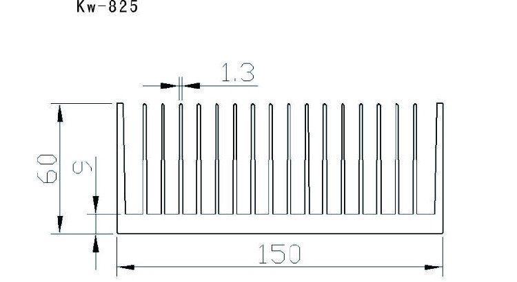 宽度150mm,厚度60mm 大功率散热器 河南电子散热器 铝型材