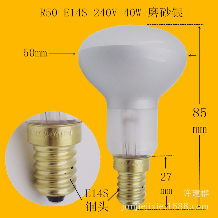 R50 E14S 240V 40W 磨砂銀