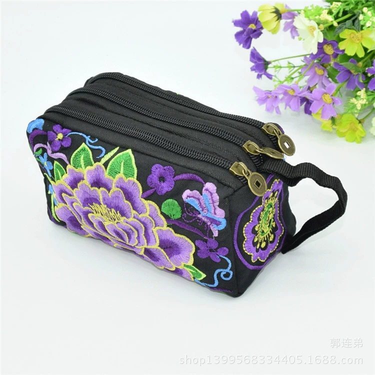 Платок с национальной вышивкой и ремешком Ms. Sanluo Bags, Miss Sanza, чехол для монеты с вышивкой на холсте