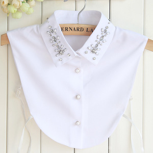 Fake collar Detachable Blouse Dickey Collar False Collar Fake collar female Chiffon Nail Drill fake collar shirt female shawl water diamond square collar shirt fake collar children recruitment agent