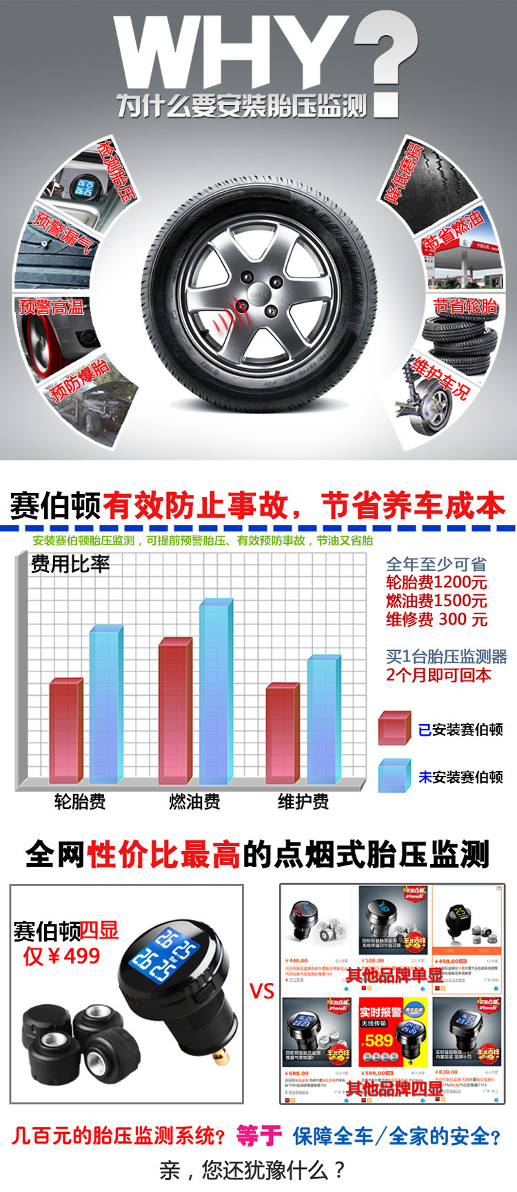 Built-in S3 mini cigarette lighter car wireless tire pressure monitoring system TPMS car temperature voltage tire built-in