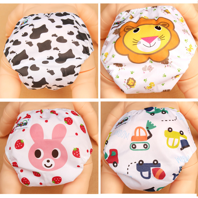 12 Infants Cloth diapers Cartoon adjust Cloth diapers Printing money Mesh Ventilation Diapers trousers