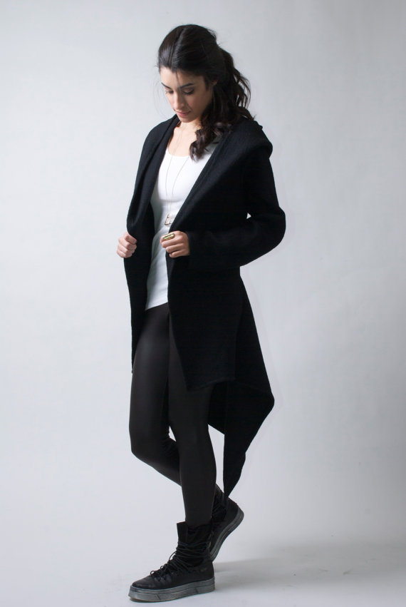 Mid Length Irregular Hooded Zipper Sweatshirt Coat Fleece Lined Multiple Colors Casual Style Wholesale Available