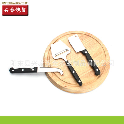 Manufacturers supply M4-A06 circular Vegetable board Cheese suit originality gift Cheese kit Wooden handle