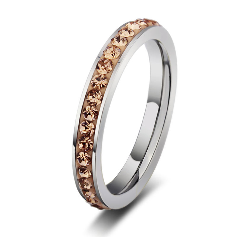 Fashion Cross-border Hot-selling Jewelry Mud Stick Diamond Color Stainless Steel Ring Wholesale Ring display picture 5