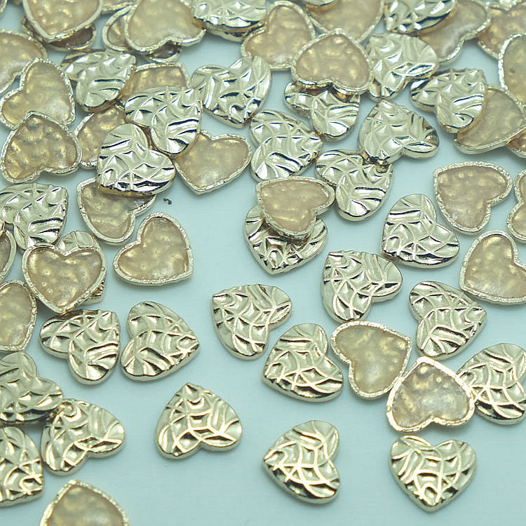 厂家定制\皱纹心形合金烫片烫钻\精制服饰配件\褶皱金属烫片烫图
