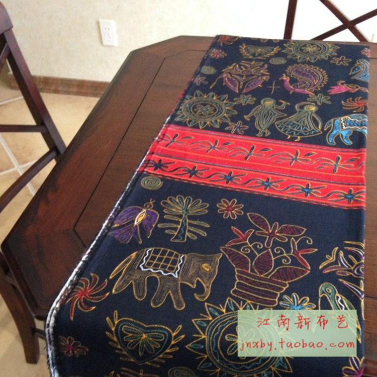 民族风云南印象东南亚风格 棉麻布料 批发桌布 酒吧饭店装饰布