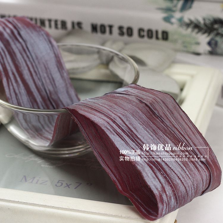 Impresión de la cinta arco regalo cuerda cinta plisada coreana accesorios de embalaje en stock al por mayor Corea del Sur cinta de poliéster