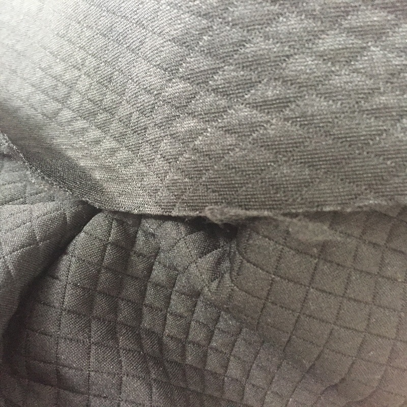 供应各种规格的针织 提花面料 高档全涤氨纶菱形格子提花