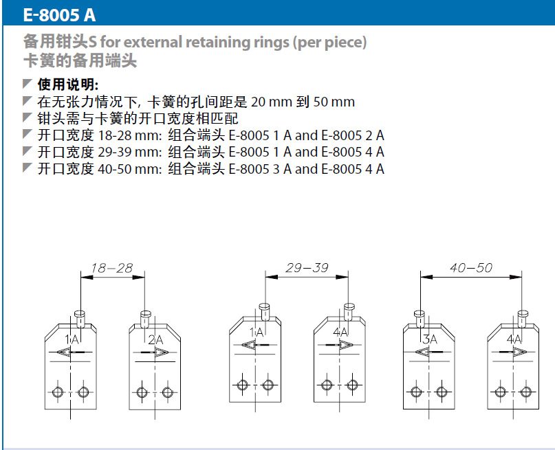 62019吉多瑞备用钳头E-8005