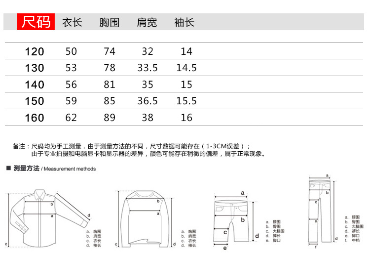 尺寸表