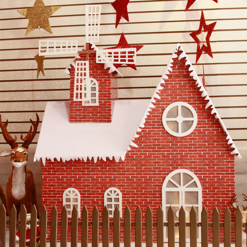 圣诞节雪房子 木房子 节日酒店酒吧商场橱窗 圣诞节场地布置用品|ms