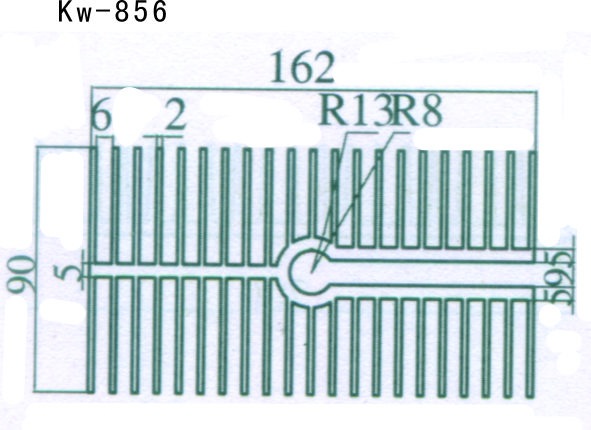 宽度162mm,厚度90mm 河南电子散热器 挤压铝型材 铝板冲压