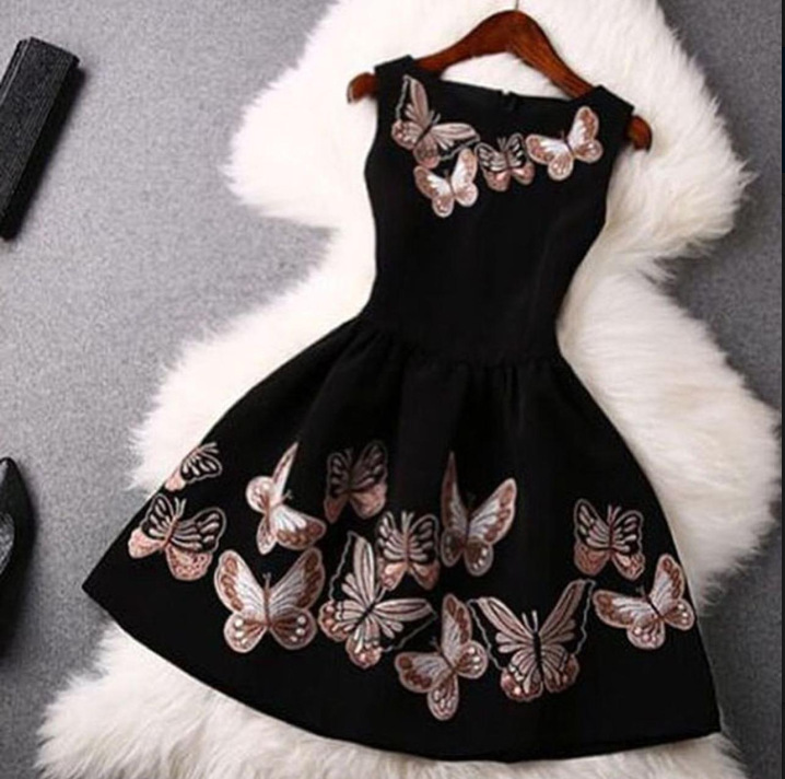 black mini evening dress